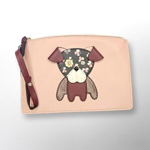 ♠️ Kate Spade Medium Zip Across Floral Puppy Dog Pouch 💐🐶